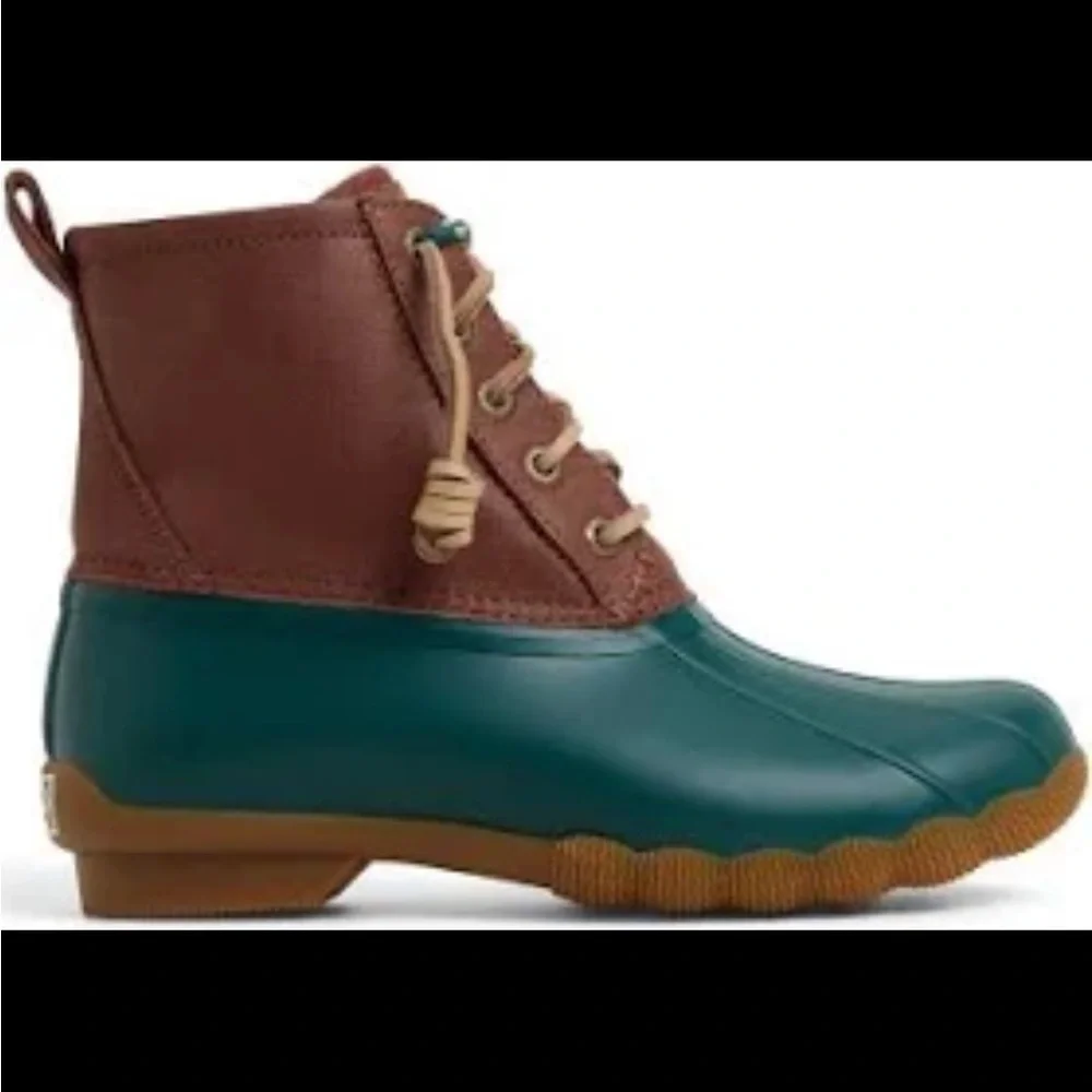 Sperry Saltwater Duck Boot – Green Leather | Size 6